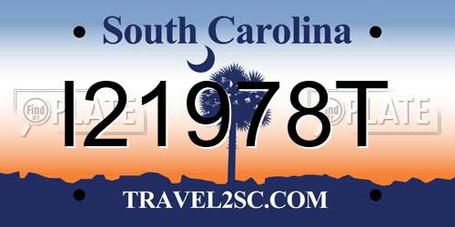 I21978T South Carolina License Plate