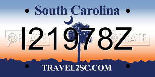 I21978Z South Carolina License Plate