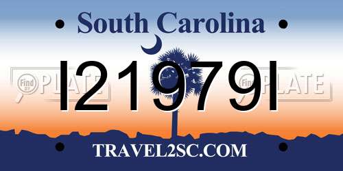 I21979I South Carolina License Plate