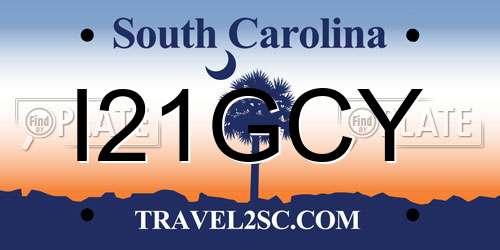 I21GCY South Carolina License Plate