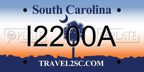 I2200A South Carolina License Plate