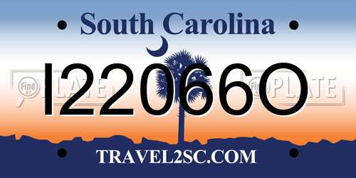 I22066O South Carolina License Plate