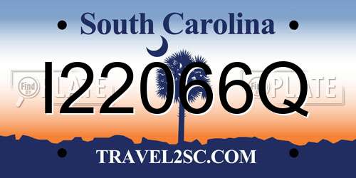 I22066Q South Carolina License Plate