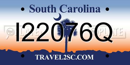 I22076Q South Carolina License Plate