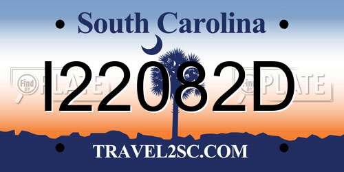 I22082D South Carolina License Plate