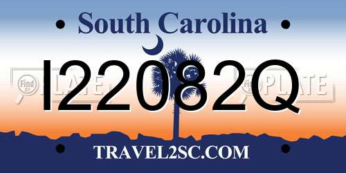 I22082Q South Carolina License Plate
