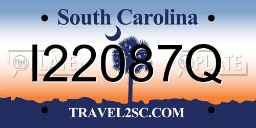 I22087Q South Carolina License Plate