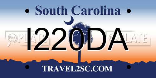 I220DA South Carolina License Plate