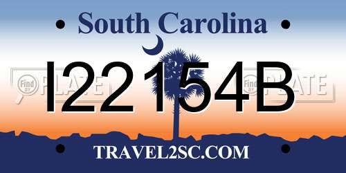 I22154B South Carolina License Plate