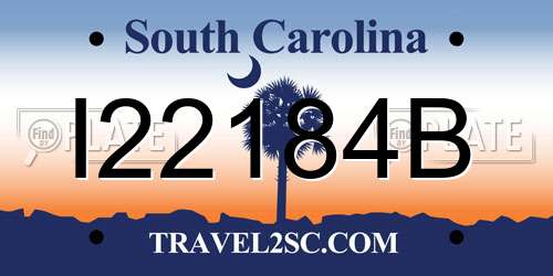 I22184B South Carolina License Plate