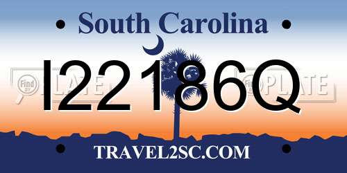 I22186Q South Carolina License Plate