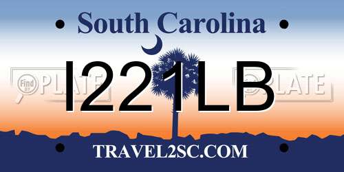 I221LB South Carolina License Plate