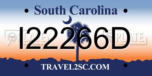 I22266D South Carolina License Plate