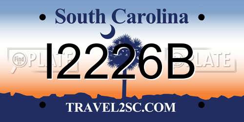 I2226B South Carolina License Plate
