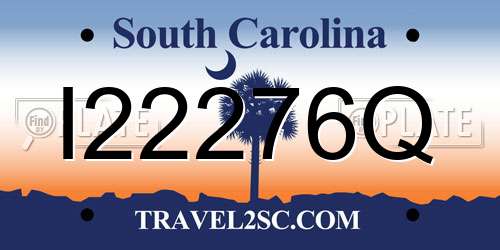 I22276Q South Carolina License Plate