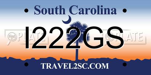 I222GS South Carolina License Plate