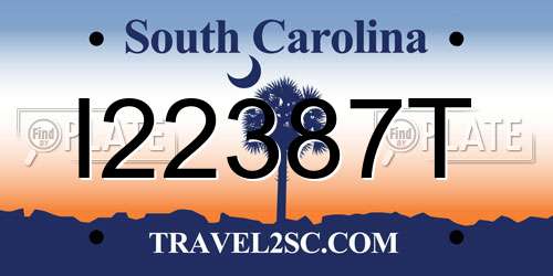 I22387T South Carolina License Plate