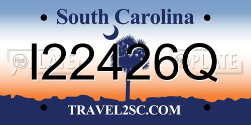 I22426Q South Carolina License Plate