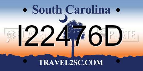 I22476D South Carolina License Plate