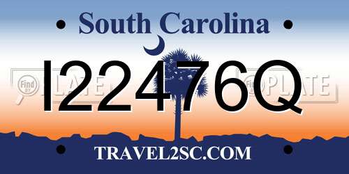 I22476Q South Carolina License Plate