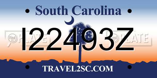 I22493Z South Carolina License Plate