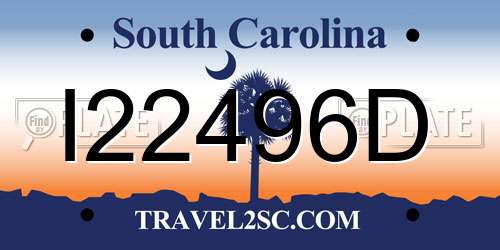 I22496D South Carolina License Plate