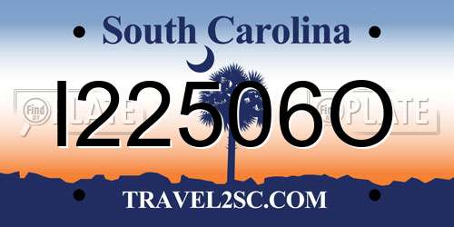 I22506O South Carolina License Plate