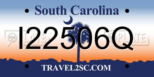 I22506Q South Carolina License Plate