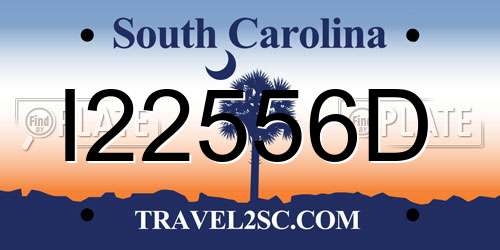I22556D South Carolina License Plate