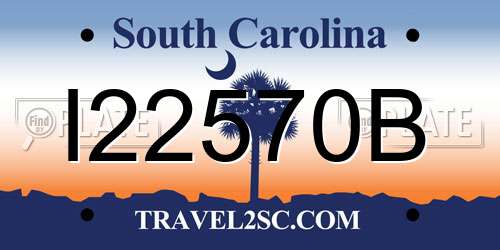 I22570B South Carolina License Plate