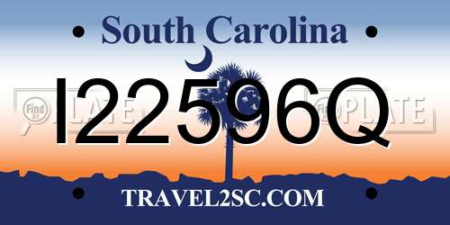 I22596Q South Carolina License Plate