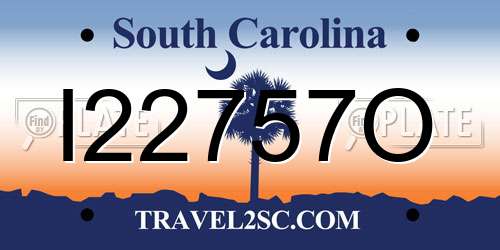 I22757O South Carolina License Plate