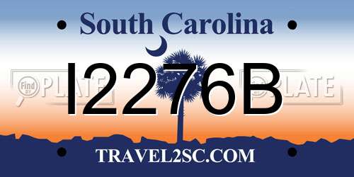 I2276B South Carolina License Plate