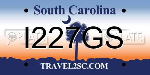 I227GS South Carolina License Plate