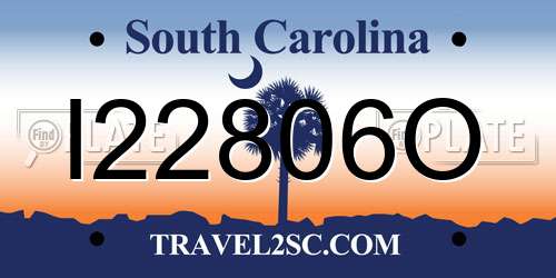 I22806O South Carolina License Plate