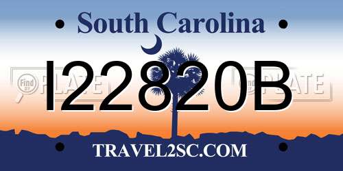 I22820B South Carolina License Plate