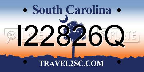 I22826Q South Carolina License Plate