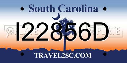I22856D South Carolina License Plate