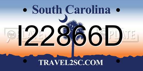 I22866D South Carolina License Plate