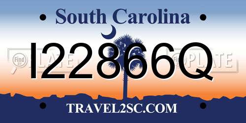I22866Q South Carolina License Plate