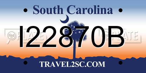 I22870B South Carolina License Plate