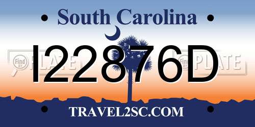I22876D South Carolina License Plate