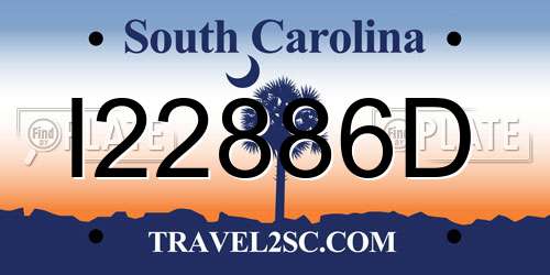 I22886D South Carolina License Plate