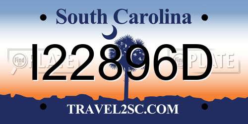 I22896D South Carolina License Plate