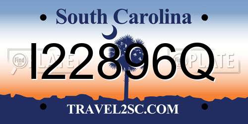 I22896Q South Carolina License Plate