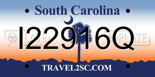 I22916Q South Carolina License Plate