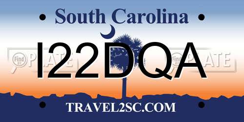 I22DQA South Carolina License Plate