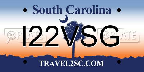 I22VSG South Carolina License Plate