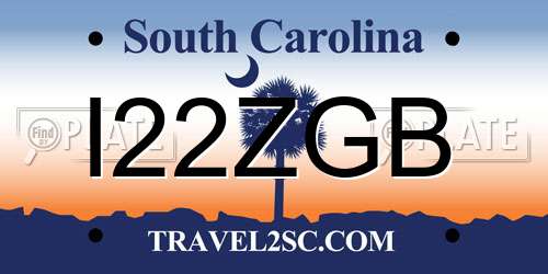 I22ZGB South Carolina License Plate