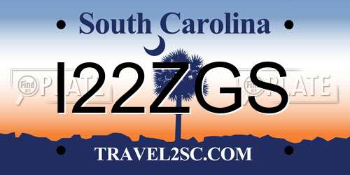 I22ZGS South Carolina License Plate